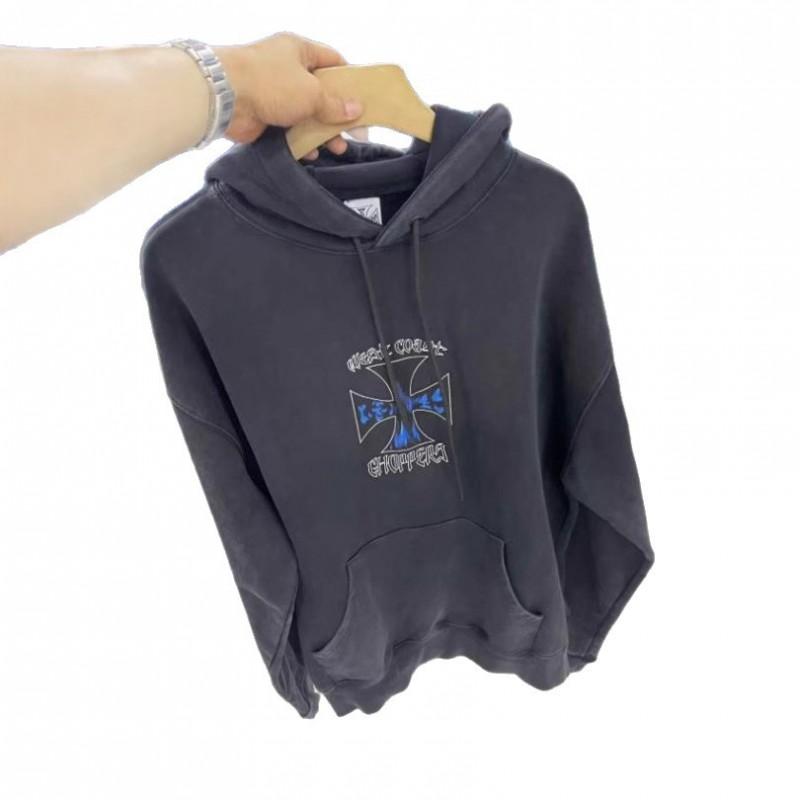 Unisex Vintage Washed Hoodie With 3D Pouch Pocket Loose Fit Cotton Streetwear Fall