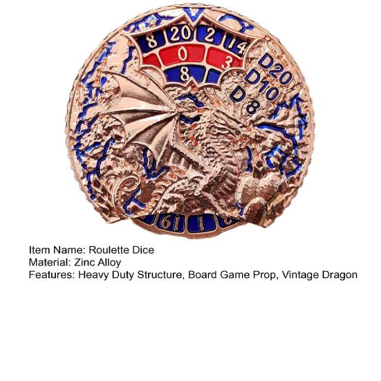 Драконья рулетка кости Fidget Spinner прочный цинковый сплав 7-в-1 винтажный дракон вращающийся кончик пальца гироскоп металлические кости реквизит для ролевых игр RPG