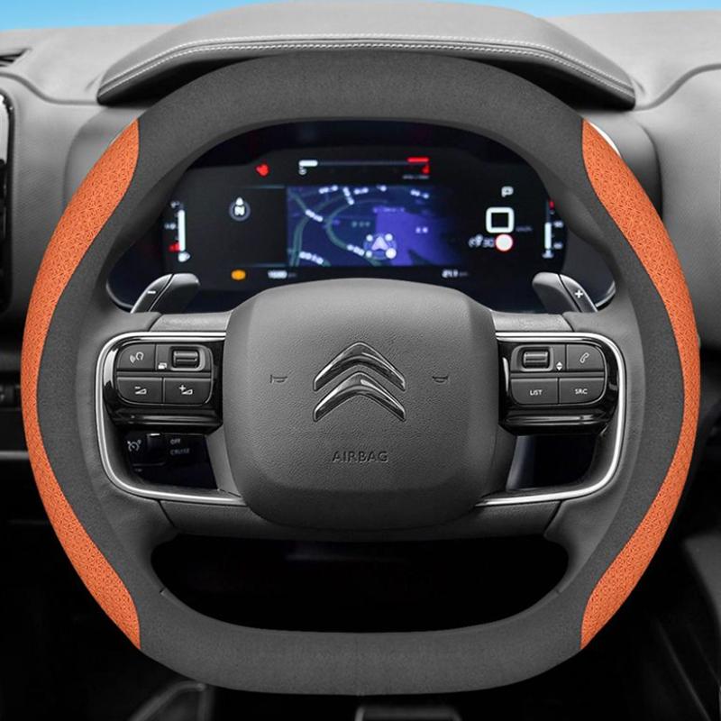 Кожаный чехол на руль автомобиля, нескользящий, для Citroen e-C3 C3 Aircross 2024 2025, аксессуары для интерьера автомобиля