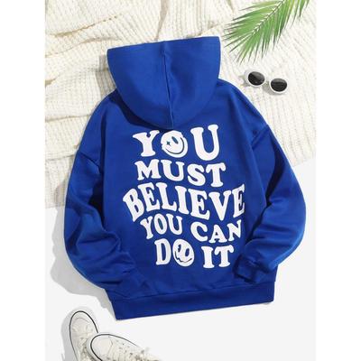 Вы должны верить, что вы можете сделать это, толстовка с надписью «Longheit» Женская мода, большой размер, толстовка с капюшоном, осенняя повседневная свободная толстовка, мягкая теплая одежда
