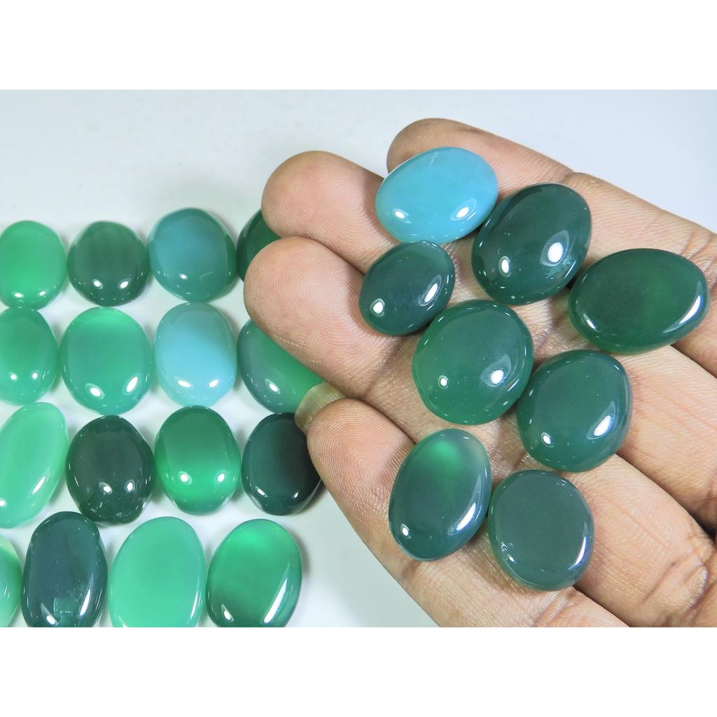 292Cts. Natural Onyx Agate Ring Size Oval Cabochon Loose Gemstone 24Pcs Lot A-648