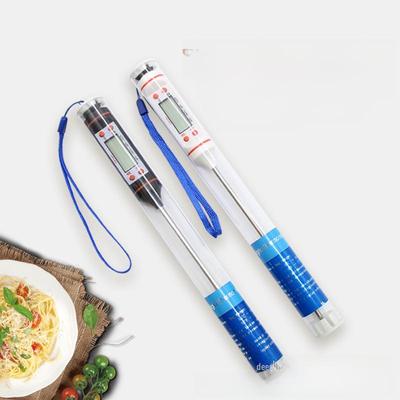 Черно-белый электронный кухонный термометр для масла, барбекю и выпечки с жидкостным дисплеем - TP101