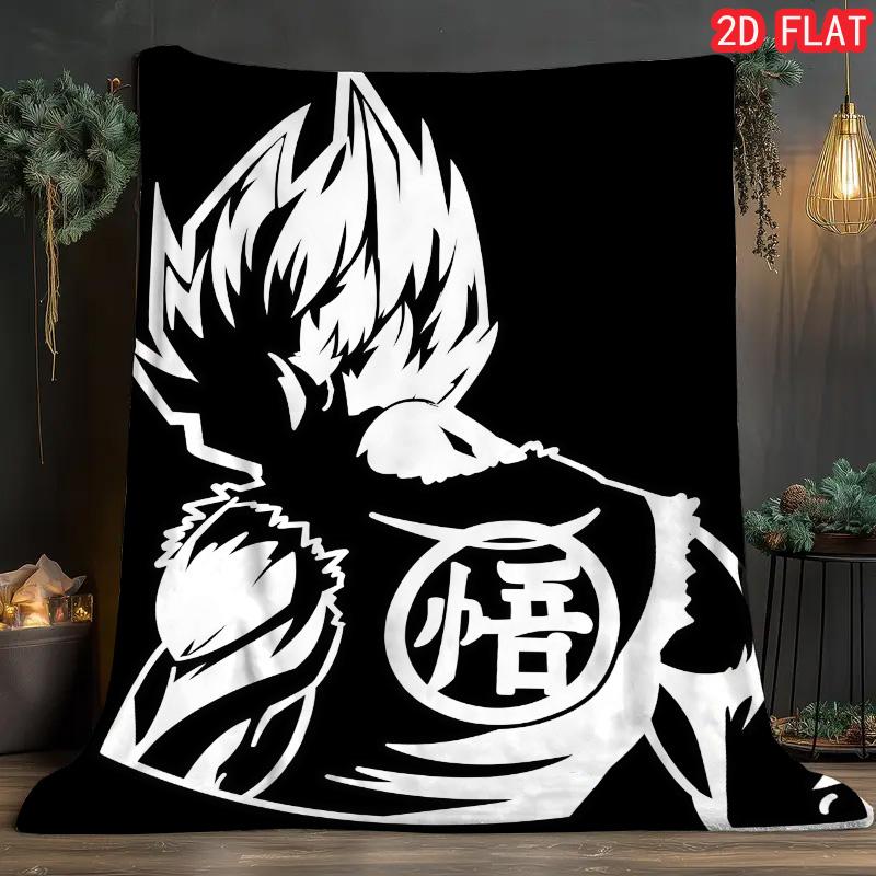 Dragon Ball Practical Daily Blanket Warm Flannel Lightweight Blanket for Home Office THW