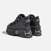 Men's and Women's Retro Punk Metal Rock Goth High-top Muffin Heightening Platform Shoes