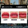 Maybelline New York Color Sensational Creamy Matte Lipstick Hydrating Long-Lasting 3.9g Intense Shades 671 Heated Pink
