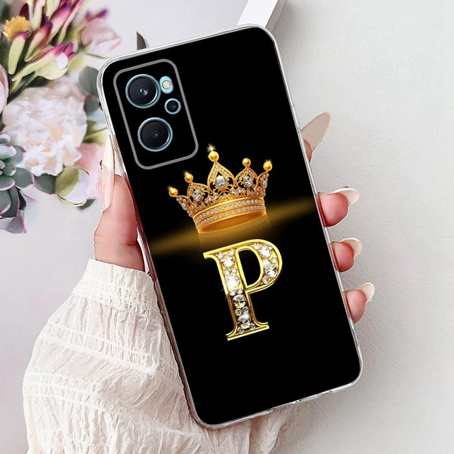 Чехол для Realme 9i 4G 5G Милая Корона Инициалы Защитный ТПУ Чехол для Realme9 Pro Plus 9 Pro+ Мягкий Силиконовый Чехол для Телефона