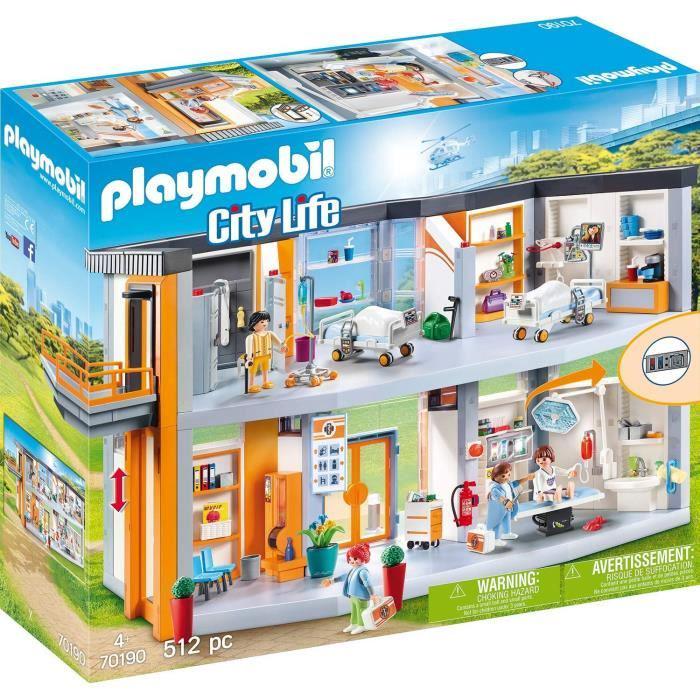 PLAYMOBIL - 70190 - City Life L'Hôpital - Hôpital Aménagé - 512 Pièces - Pour Enfant De 4 Ans Et Plus