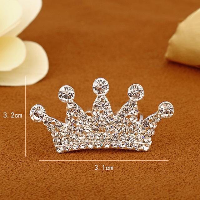 Kids Mini Crowns Hair Jewelry Coloful Shining Crystal Hair Combs Small Tiaras Girls Birthday Party Princess Hair Ornaments