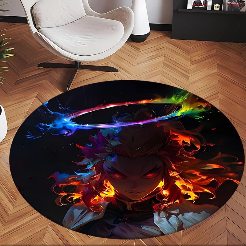 Kyojuro (5) Round Office Rug Decorative Floor Rug for Office Bedroom Living Room and Home Space