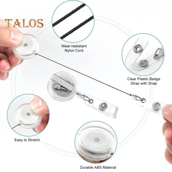 Катушка-бейдж для удостоверения личности, вращающийся на 360 градусов зажим, сверкающий нескользящий выдвижной держатель для бейджа, зажим для врача, медсестры, медицинского персонала, офиса