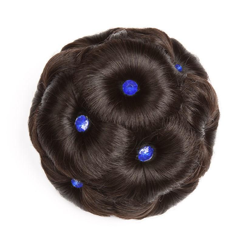 1 шт. Синтетический пучок для волос, заколки-бублики с бриллиантами, красочные, блестящие, для женщин, заколка-краб для хвостика, реалистичный парик, инструменты для укладки