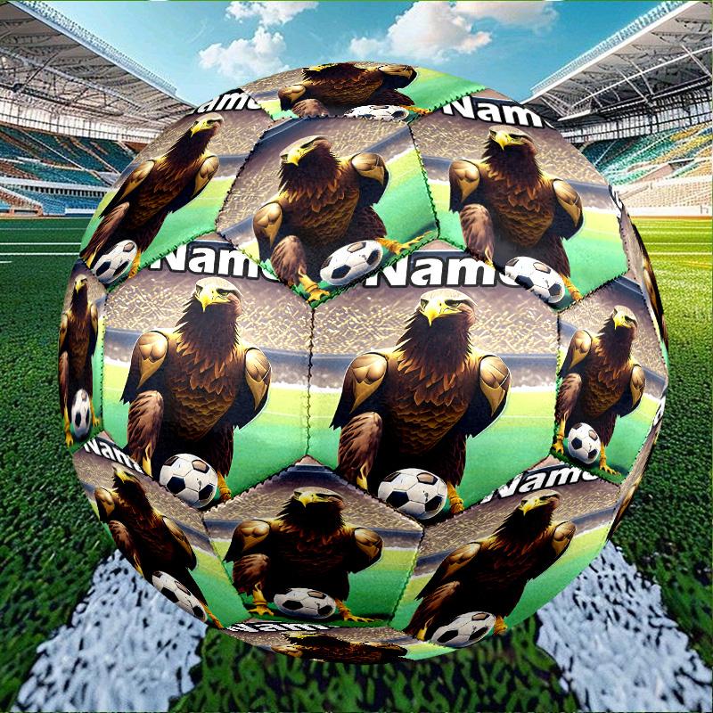 Custom Name Personalized Go Ahead Eagles Print Size 5 Soccer Ball Training & Match Football, for Team, Kicking, Gift for Football