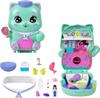 Polly Pocket Doll and Sail Kitty Travel 1 Micro Pet Food Fashion Styling Accessories Playset, Compact, Toy, Doll, Cat, &