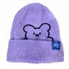Simple Skullies Stripe Embroidered Bear Winter Women Beanies Knitted Hat Wool Hat Korean Style Caps