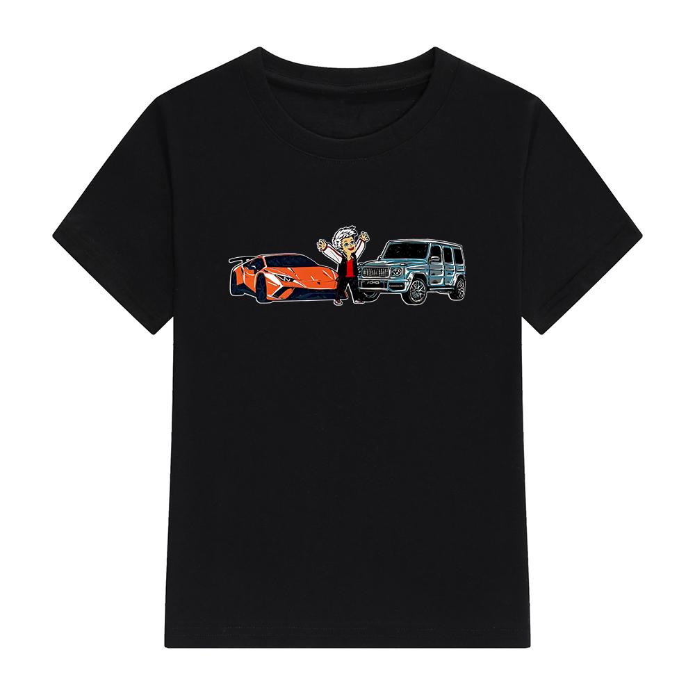 Детские футболки формата А4, весенне-летняя одежда для всей семьи, модная футболка с принтом «Гелик и Ламба» для мальчиков, повседневные футболки для девочек