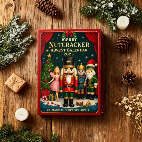 Веселый Щелкунчик Адвент-календарь 2025 24 дня Акриловое украшение с сюрпризом Миниатюры Рождественский Декор для Обратного Отсчета для Елки и Праздничной Экспозиции