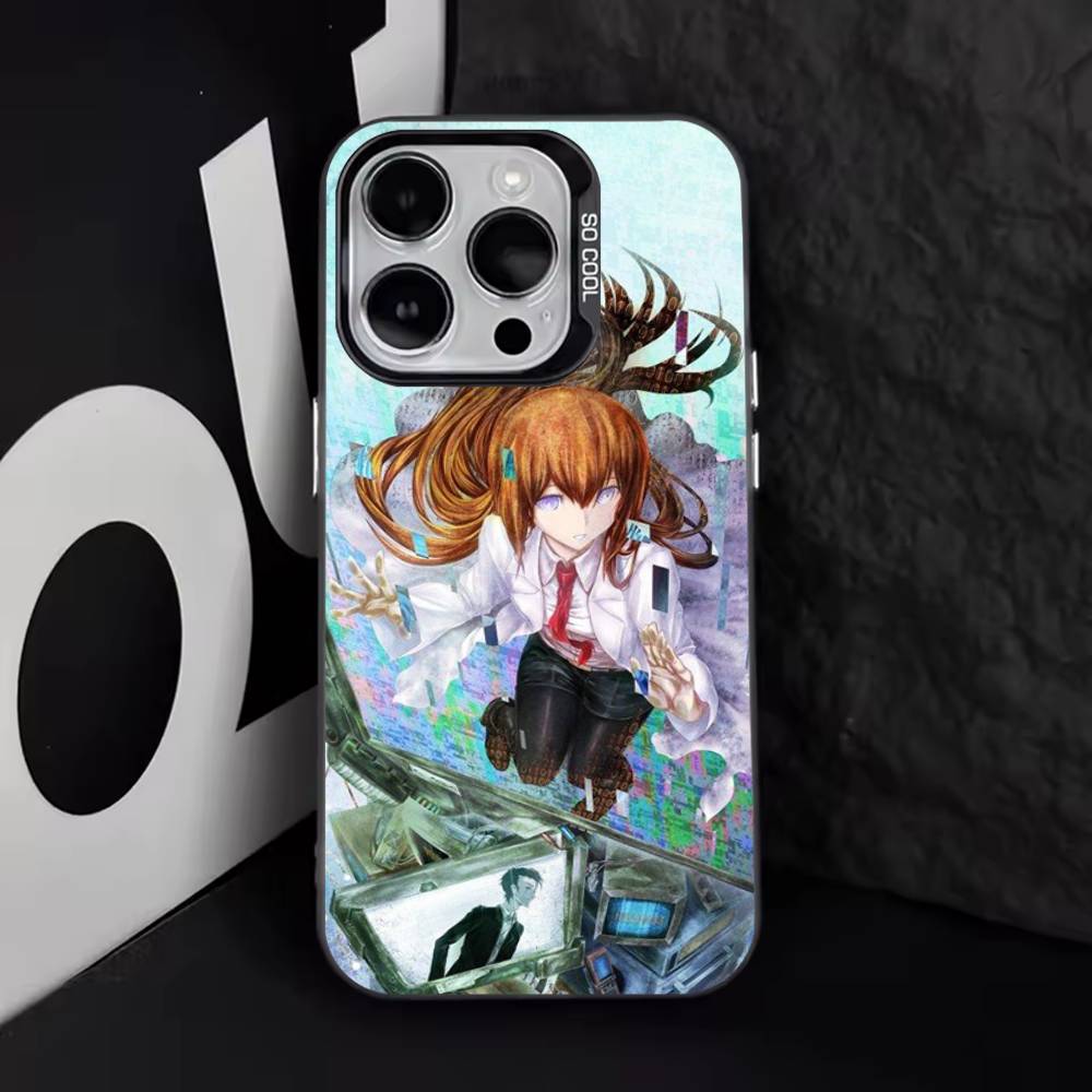 Чехол для телефона Steins Gate Окабе Аниме для iPhone 16,15,14,13,12,11,8,7,Pro,Max,Plus,Mini,XS,SE Противоударный Черный Матовый Жесткий