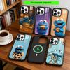 Cute Cartoon C-Cookie Monster Phone Case For iPhone17,16,15,14,13,12,11 Plus,Pro Magnetic For Magsafe Wireless Charging