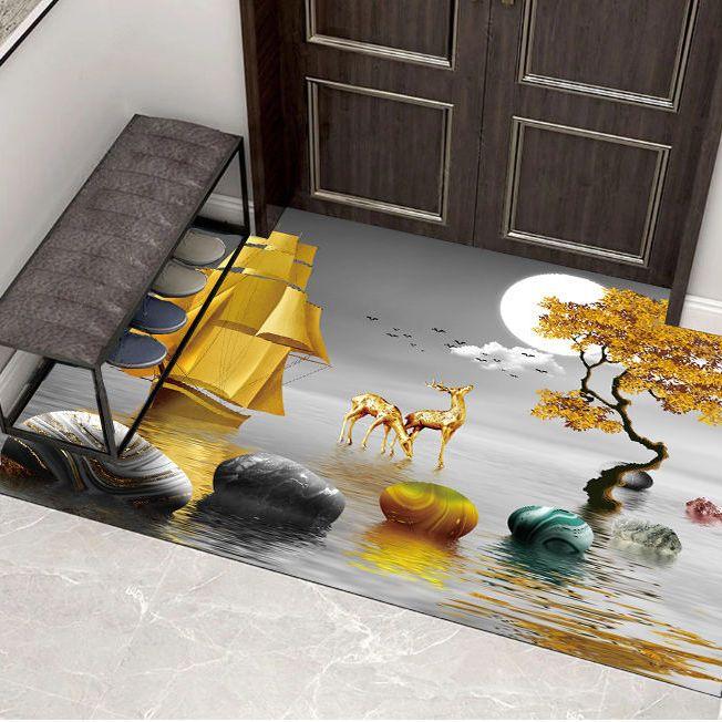 Входной коврик Напольные коврики Нескользящая основа Резиновый Приветственный придверный коврик Коврик для ванной комнаты Кухонный коврик