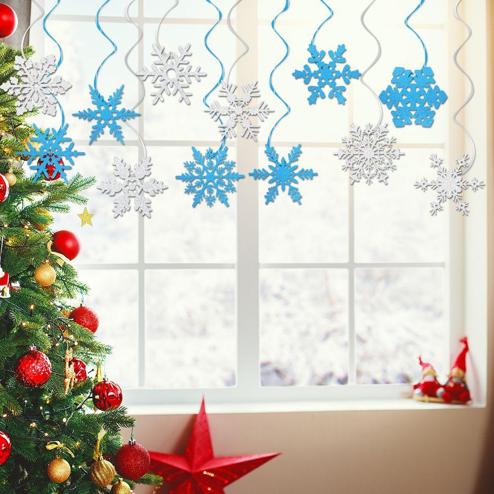 Новый стиль, Рождество, Цветная гофрированная бумага, Подвеска-спираль со снежинками, Украшение для вечеринки, Рождественское украшение, Подвесные материалы