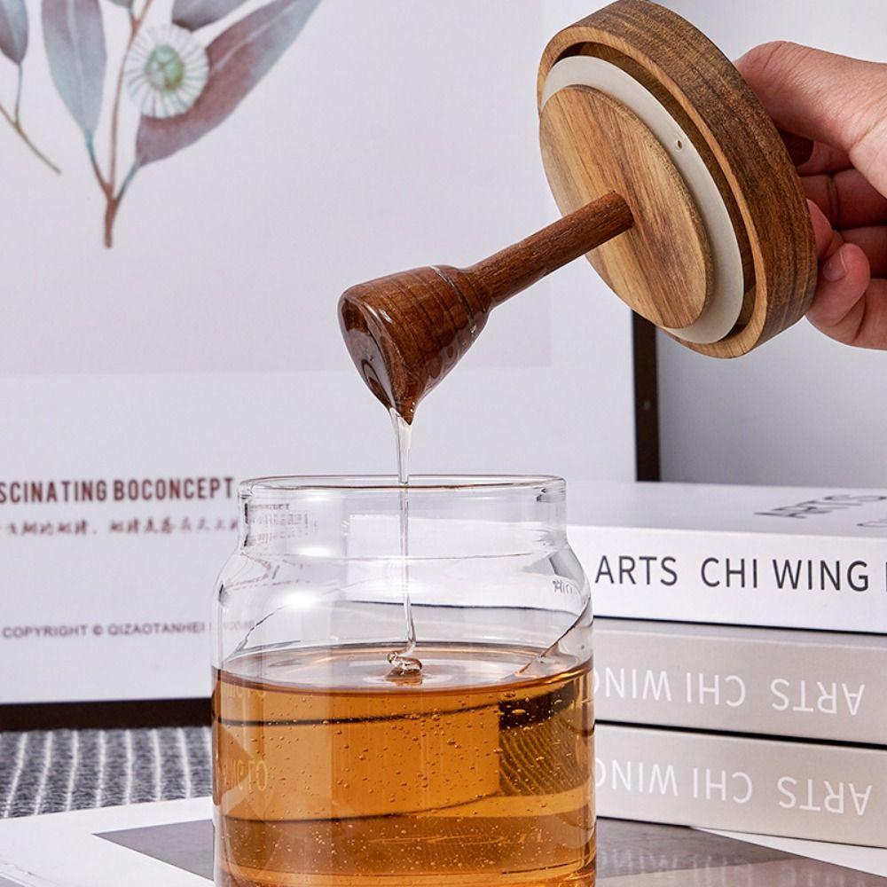 Airtight Honey Jar Dipper Set Lid Honey Dispenser Easy To Clean Honey Pot  Gift