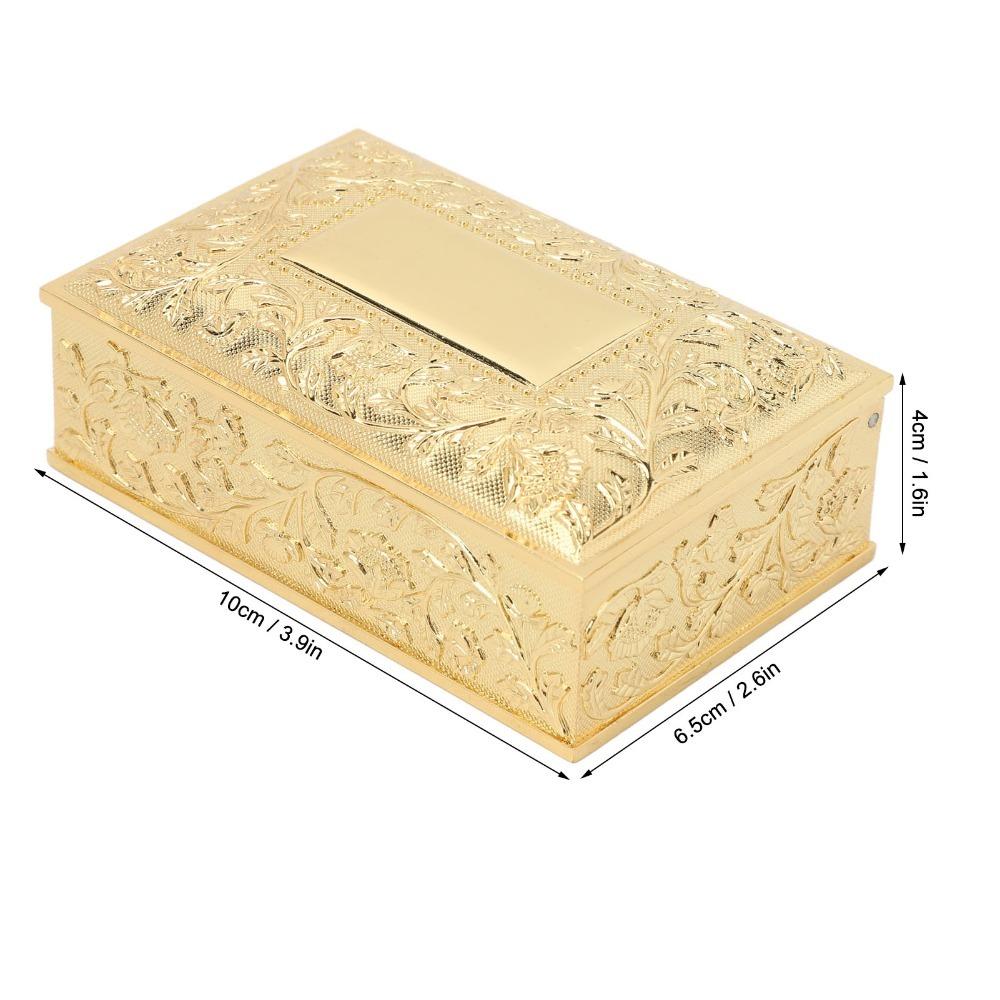 Zinc Alloy Trinket Storage Box Gold Treasure Chest Case Jewelry Boxes Keepsake Box For Ladies