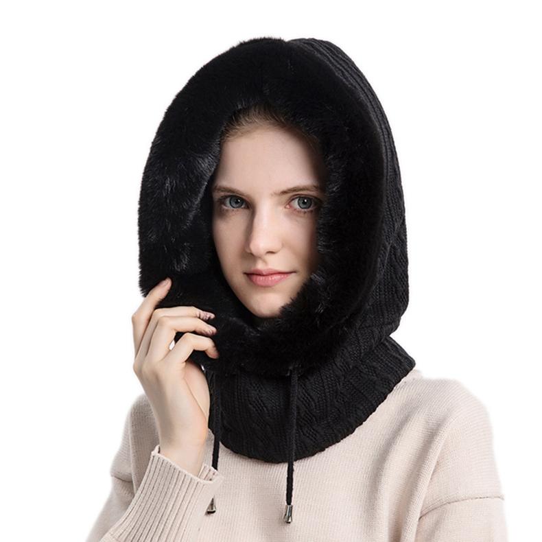 Unisex Winter Face Mask Hat Hooded Knitted Warm Outdoor Ski Windproof Cycling Hat