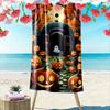 Glowing pumpkins haunt woods Print beach towel, quick drying, suitable for travel, outdoor sports, jogging, the beach and swimming, gift