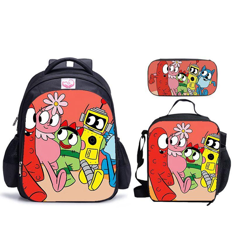 Школьный набор с принтом Yogabbagabba Yo Gabba Gabbalan Рюкзак Сумка для еды Пенал Набор из 3 предметов