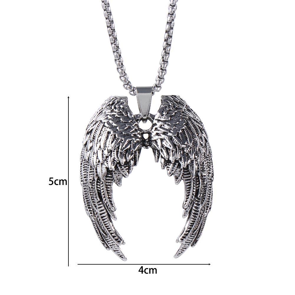 Stainless Steel Choker Korean Style Necklace Men Clavicle Chain Angel Wing Necklace Fashion Jewelry