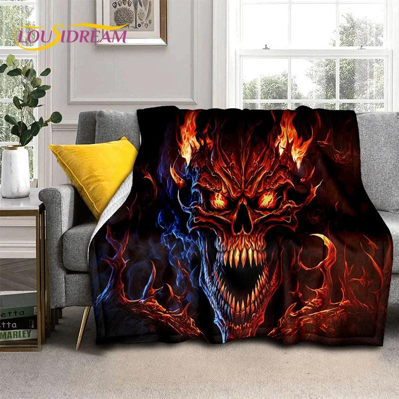 Gothic Horror Monsters Demon Skull Soft Flannel Blanket for Beds Bedroom Sofa Picnic,Throw Blanket for Cover Outdoor Leisure Nap