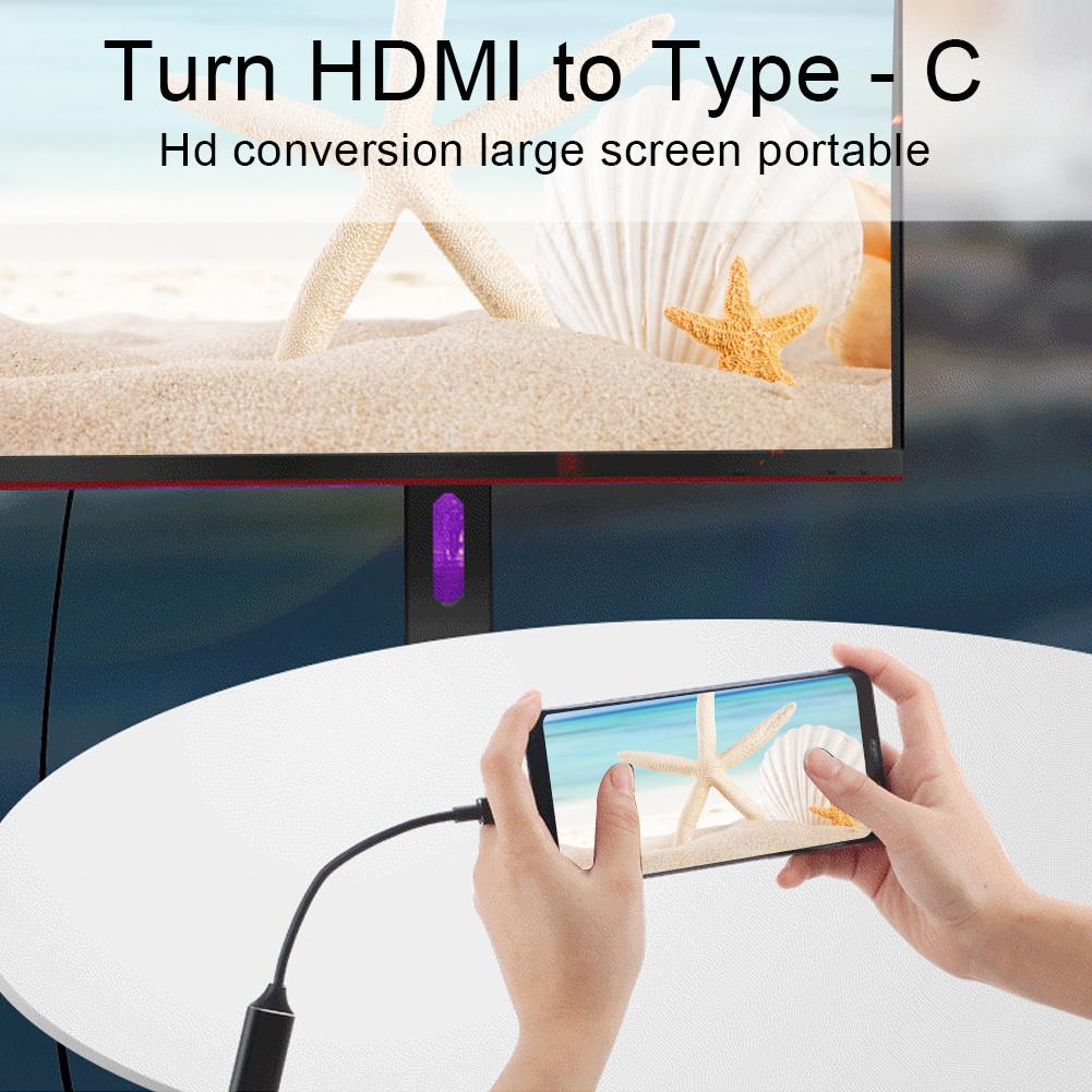 USB C Тип C в HDMI Телефон Проекционный экран Высокое разрешение Трансвертер Преобразователь Кабель Линия 4K30Hz