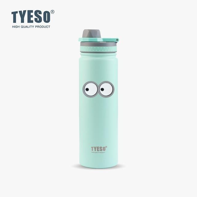 Tyeso 750ML Stainless Steel Thermos Bottle Vacuum Flask Travel Cup Insulated Water Bottle Sport Thermal Cup Mug Hot Cold Mug with Eye Sticker