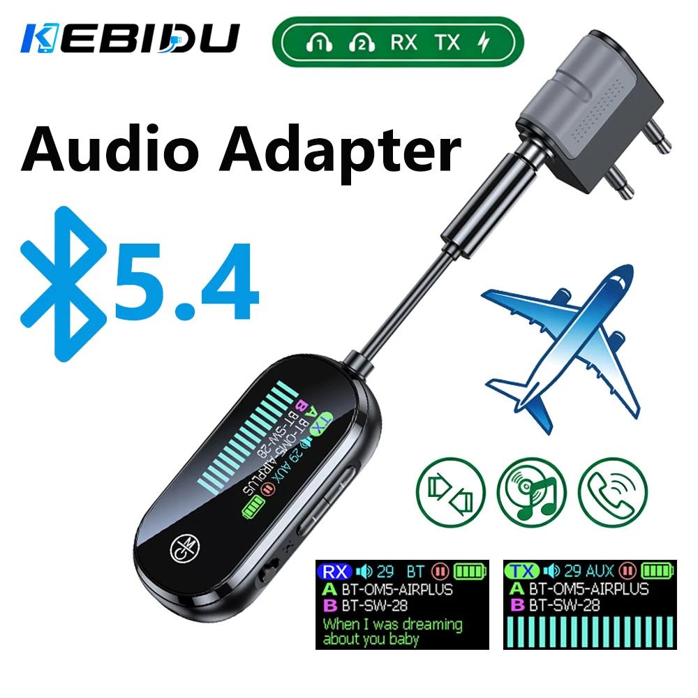 Автомобильный комплект Bluetooth V5.4 2 в 1, Handsfree, Беспроводной передатчик-приемник, Адаптер, ЖК-дисплей, Стерео, 3,5 мм AUX, Аудиоадаптер для самолета, автомобиля, ПК