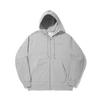 Li Ning Trendy Sports Series Однотонная дышащая универсальная свободная толстовка с капюшоном на молнии Унисекс светло-серая AWDV711-1