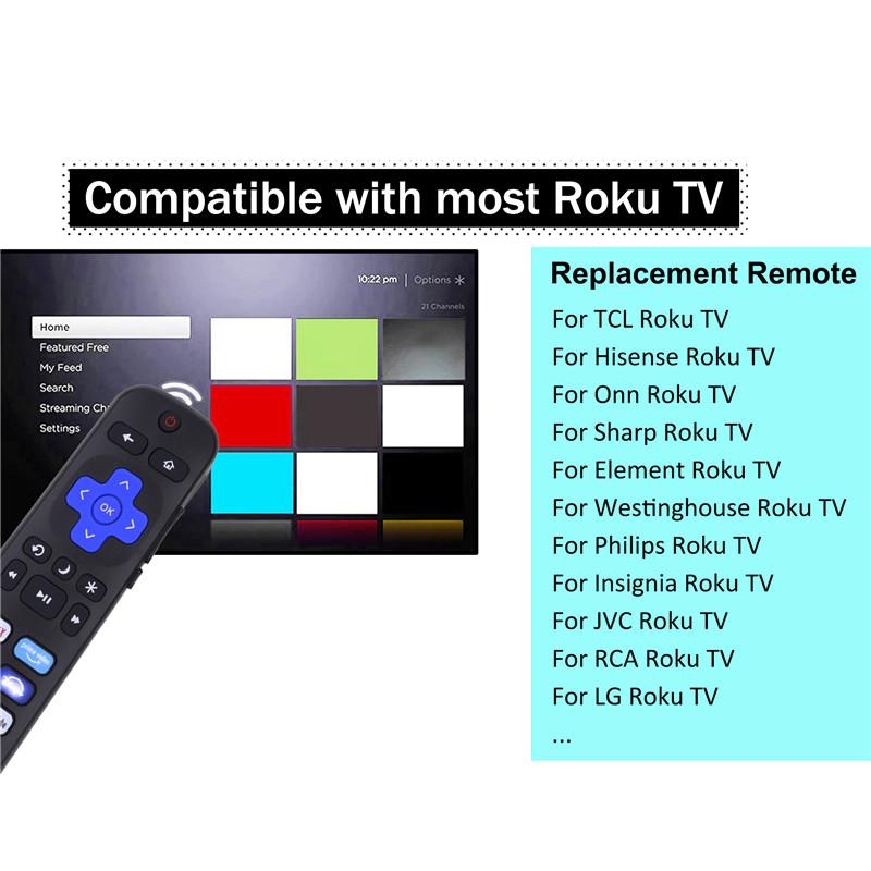 Universal Remote Control for Roku TV Infrared Controller for TCL /Hisense /Insignia /Element/Westinghouse /Hitachi with 8 Hot Keys