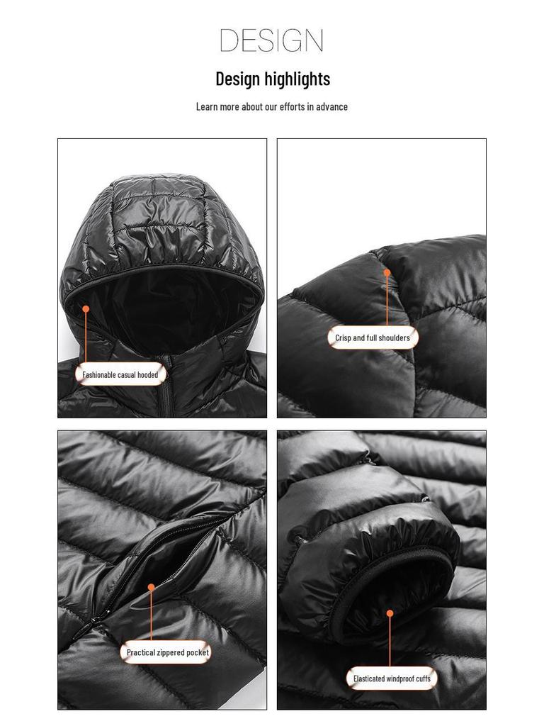 Мужской легкий пуховый жилет 2024: Модный воротник-стойка, без рукавов, 50% пух.