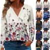 Women's T Shirt Tee Printed Long Sleeve Daily Weekend Fashion Basic V Neck Regular Top
