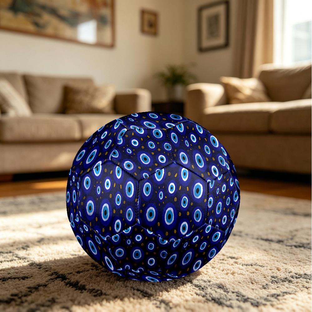 1pc Blue Evil Eye Size 5 Soccer Ball Professional Match Training Football Indoor &Outdoor Sports Ball Lightweight Durable c6581