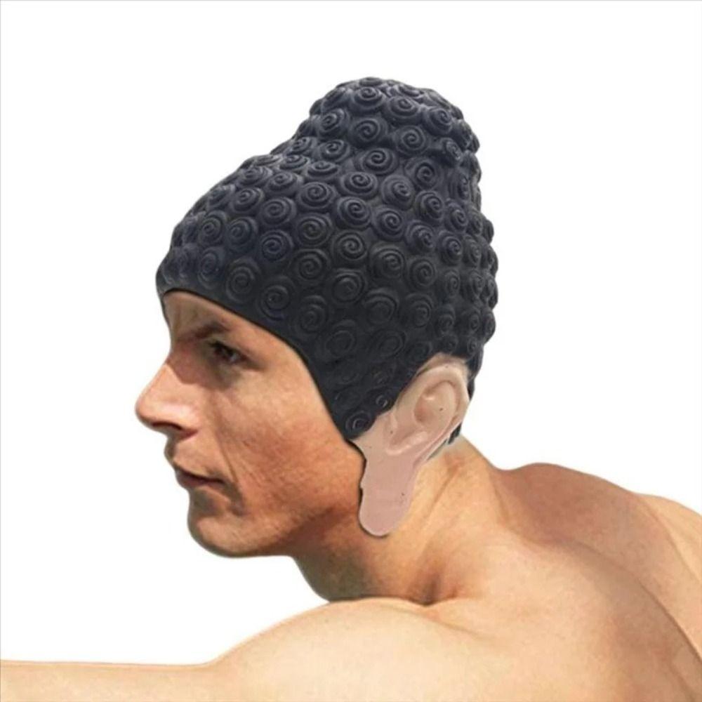 Unique Buddha Headgear Flexible Buddha Mask Swimming Caps Buddha Swimming Hat  Themed Events
