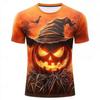 Новая модная повседневная футболка с круглым вырезом и короткими рукавами, напечатанная на 3D-принтере, топ на Хэллоуин