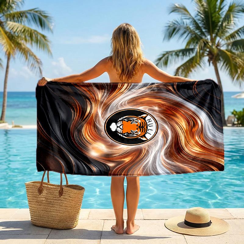 Пляжное полотенце Hull City Football Мягкое из микрофибры Летнее полотенце Быстросохнущее Впитывающее полотенце для пляжа Бассейна Путешествий