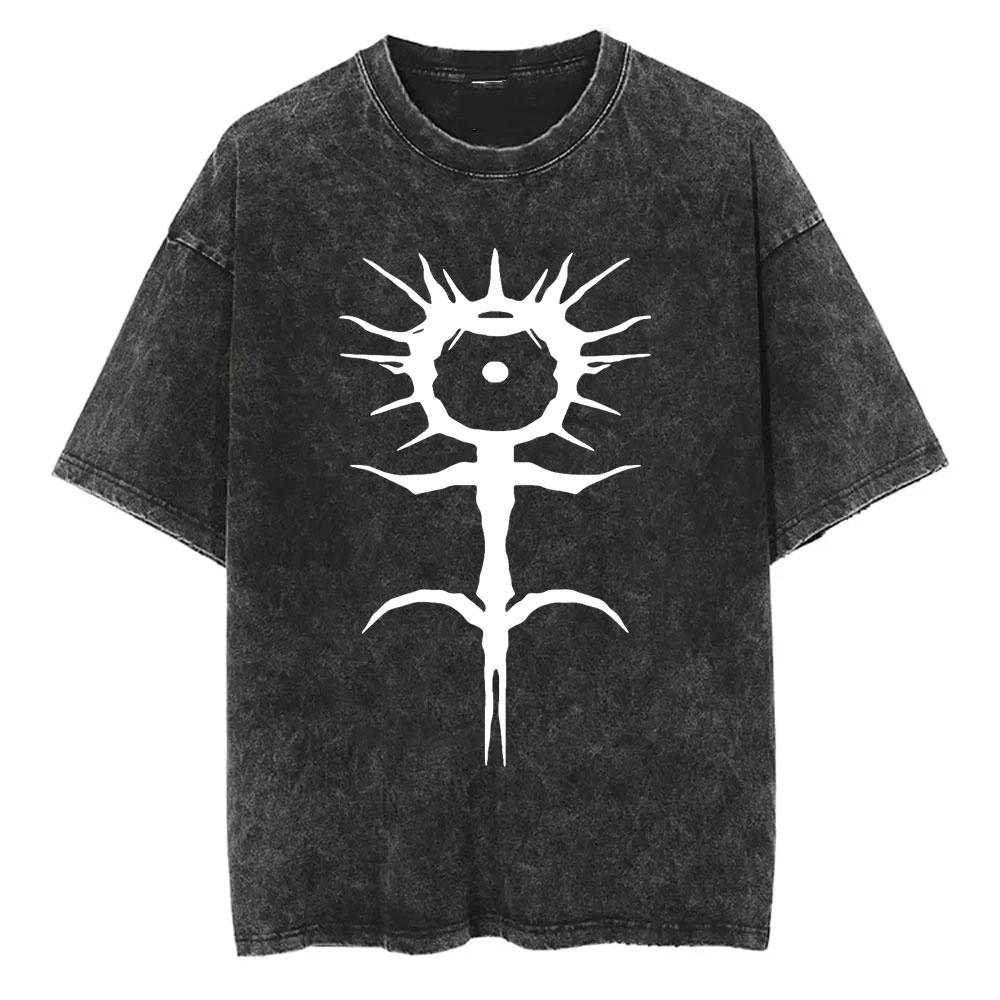 Мужская повседневная футболка с принтом Ghostemane, вываренная, готическая, оверсайз, уличная одежда, мужская хип-хоп Y2K, рэп, рок, трэп, металл, топы, футболки