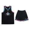 Loose Fit Training Vest And Shorts Basketball Set Men Sets Black AATS009-1