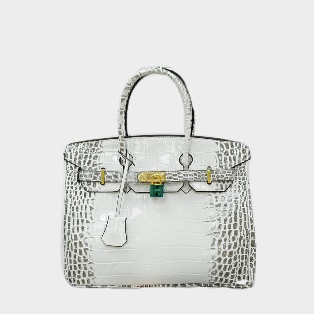 2024 Новая сумка через плечо с крокодиловым узором из платины - европейский и американский стиль высокого класса, большая вместимость для женщин