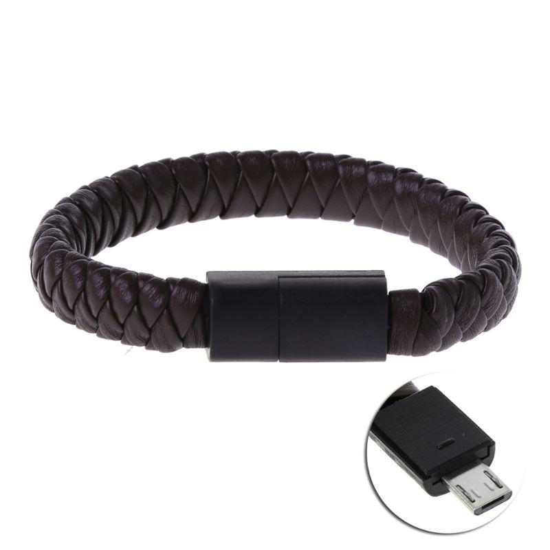 Кабель для передачи данных, браслет для быстрой зарядки, USB-зарядное устройство, кожаное портативное устройство для Android iPhone Type-C
