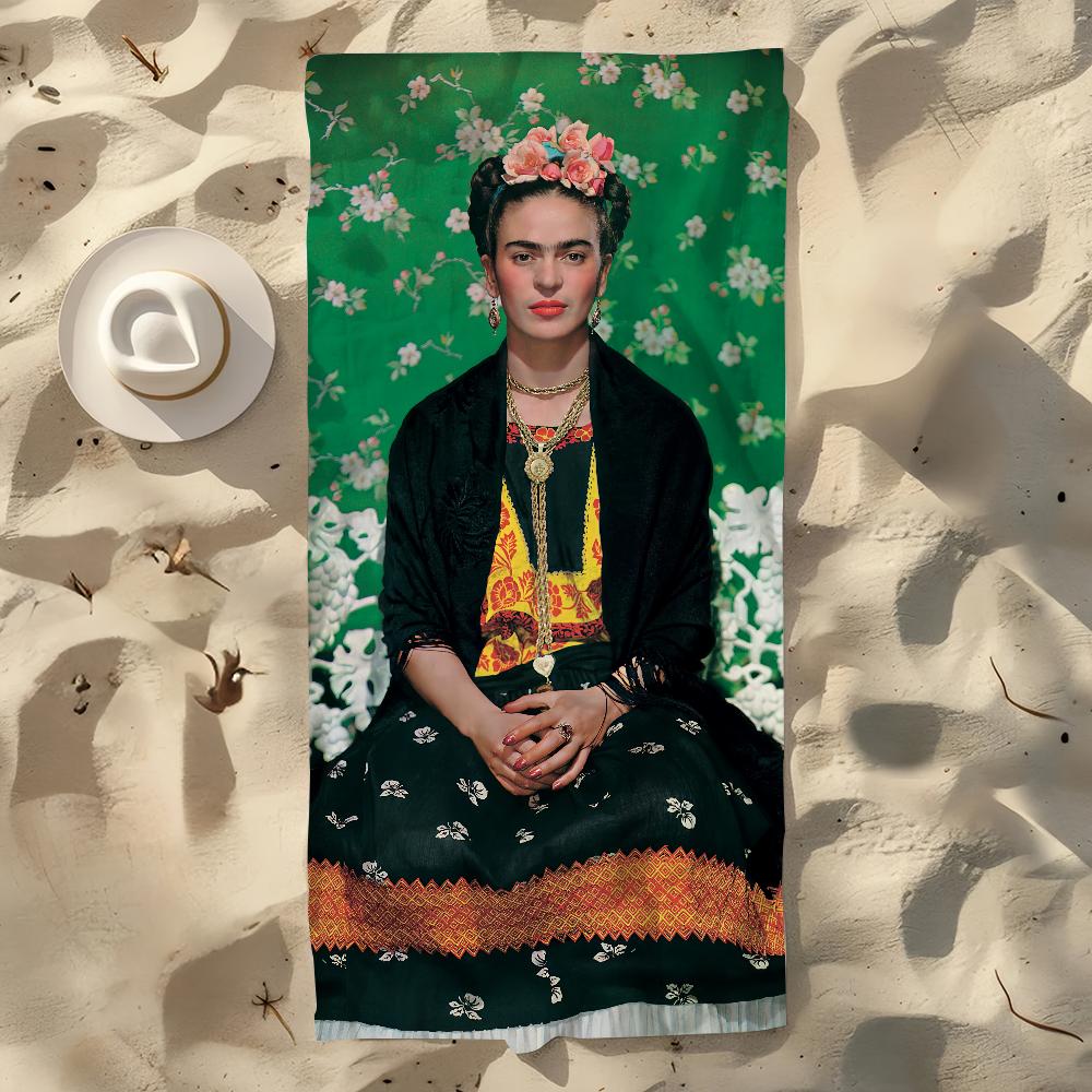 F-frida art Полотенце Пляжное Быстросохнущее Мягкое Бассейн K-kahlo-o Полотенца Подарок для Путешествий Спортзал Душ Кемпинг спорт