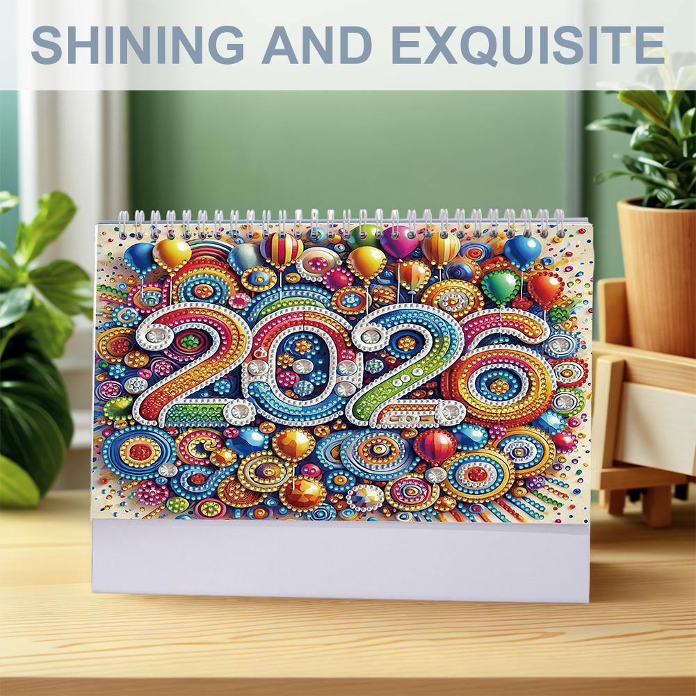 2026 Calendar DIY Diamond Painting Art Kit Diamond Painting Calendar Set DIY Diamond Art Desk Calendar for Home Office
