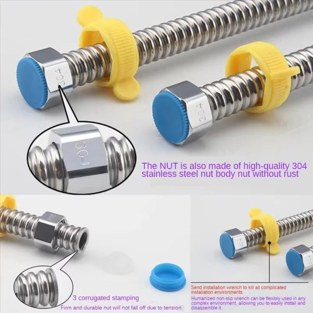 with Wrench Corrugated Water Pipe Corrugated Faucet Connector Hose Water Purification System