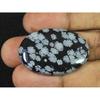 25X38X05MM Naural Snowflake Obsidian Oval Cabochon Loose Gemstone 45Cts. SK-3773